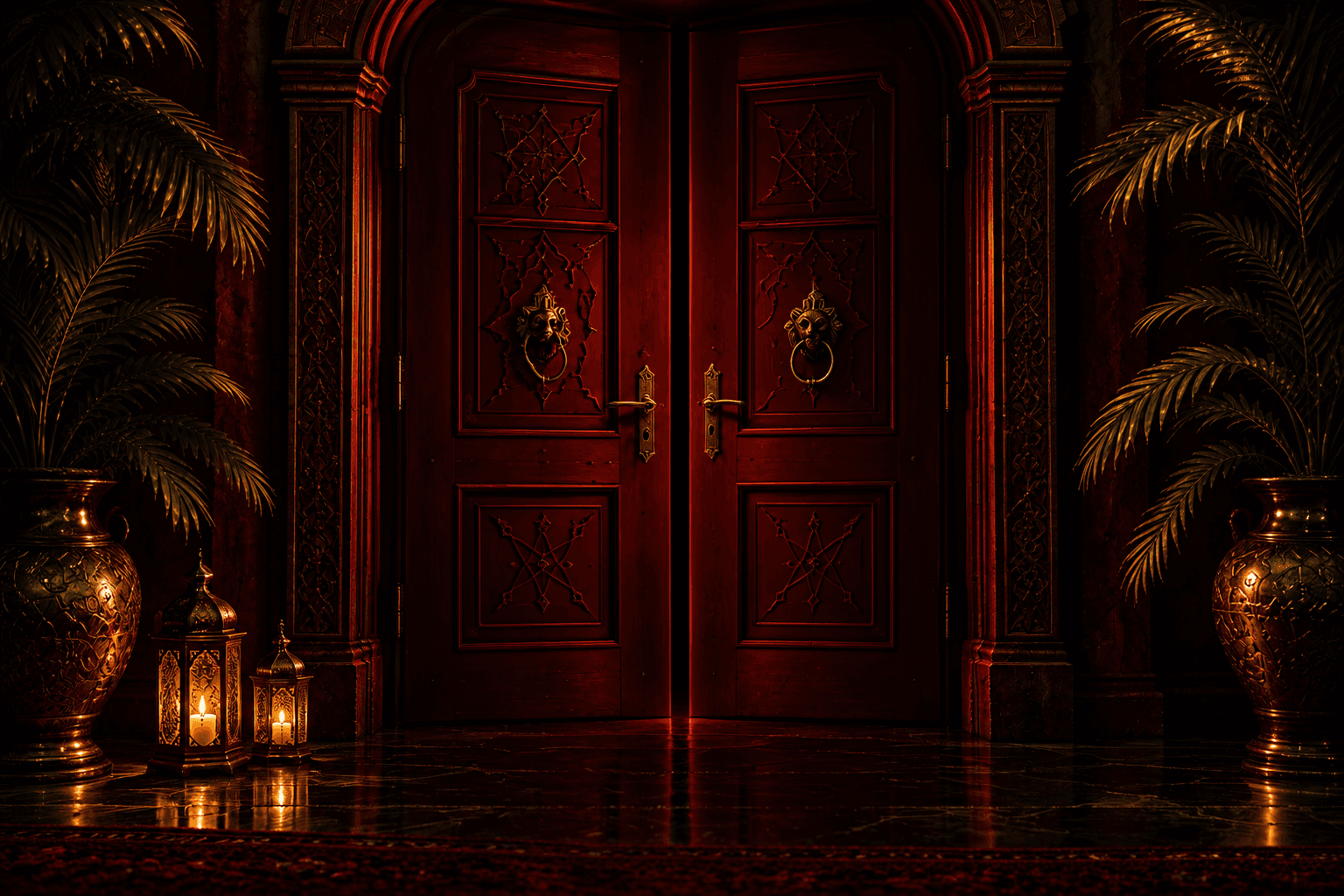 A mysterious red doorway.